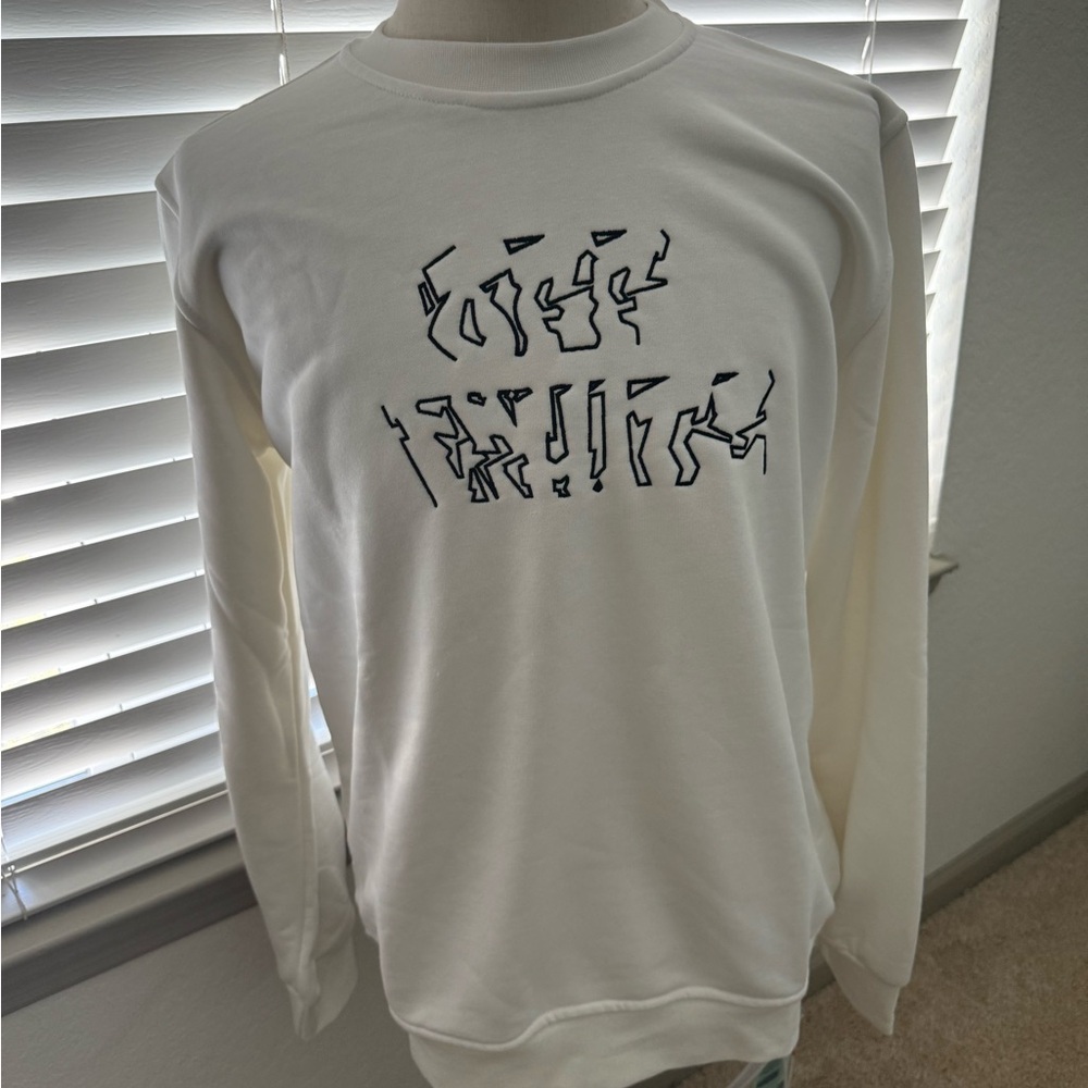 Off-White Cream Graphic Crewneck Sweater